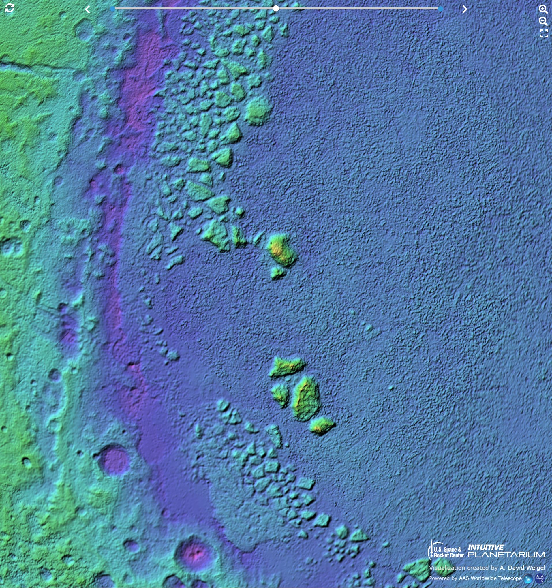 Pluto colorized terrain screenshot